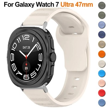 適用於 三星 Galaxy Watch 7 Ultra 錶帶矽膠手鍊  Correa腕帶 運動錶帶