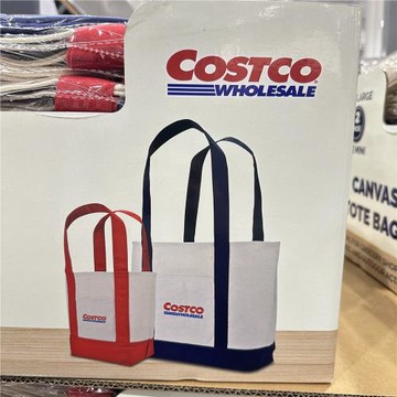 開市客帆布包實用大容量潮流時尚帆布包手提包托特包單肩包2件套