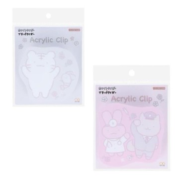 小禮堂 小白虎與黑虎蝦 壓克力造型文具夾