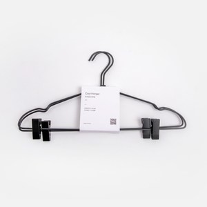 肩帶型附夾鋁製衣架x2入 黑