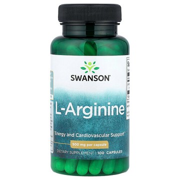 Swanson Vitamins, L-精氨酸，500 毫克，100 粒膠囊