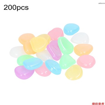 人造熒光石 熒光鵝卵石 花園魚缸水族裝飾彩石 發光彩色夜光石   混色（多種顏色混合，每批來貨顏色不確定），200pcs