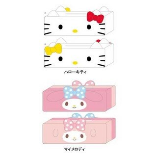 三麗鷗 立體 絨毛 面紙套 凱蒂貓/美樂蒂 KT Melody 日貨 正版授權J00012541-42