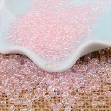 3mm玻璃米珠散珠奶油管珠鍍彩 diy手工手鏈項鏈串珠材料配件125g