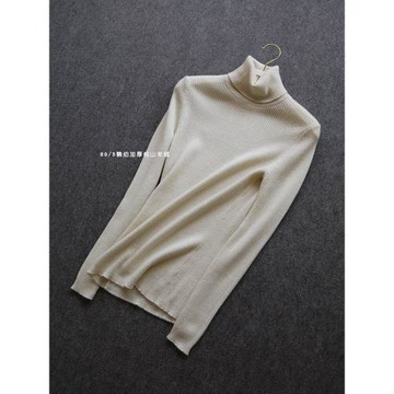 加厚！80/3精紡純羊絨衫女高領冬季保暖100%山羊絨cashmere打底衫