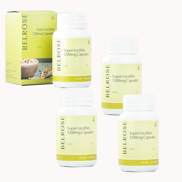 【澳洲澳倍美Belrose】頂級卵磷脂膠囊-即期良品-2026年3月到期(4入組 30顆/瓶)
