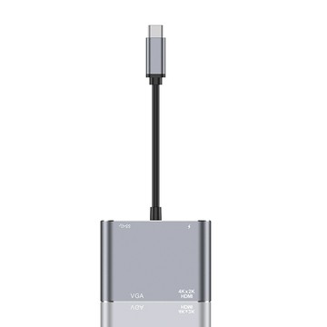 ANTIAN Type-C 四合一多功能HUB轉接器 PD快充 USB3.0集線器 HDMI轉接頭 VGA轉接線