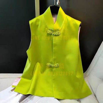 復古盤扣仿真絲緞馬甲女夏款國風新中式純色百搭仿桑蠶絲背心【繁星小鎮】