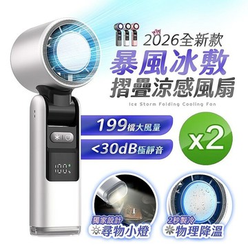 FJ手持摺疊暴風冰敷涼感風扇FN12(LED照明燈 製冷 冰敷 可掛 戶外 演唱會 好攜