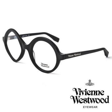 【Vivienne Westwood】經典設計不規則粗框造形光學眼鏡(黑色 VW966V05)