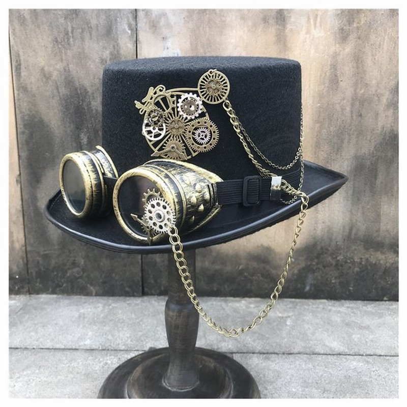 シルクハット サボ 黒 白 メンズ レディース コスプレ パーティ マジック メガネ付きのレトロなスチームパンクファッションハット サイズ57cm 通販 Lineポイント最大0 5 Get Lineショッピング
