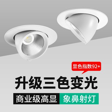 筒燈 COB象鼻燈led洗墻射燈嵌入式天花燈家用客廳可調角度筒燈店鋪商用【MJ194038】