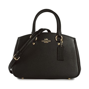 COACH Savannah粒紋皮革小型手提包 斜背包(黑色)197481-1｜GoBrand購名牌