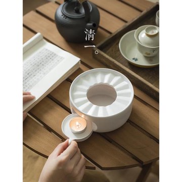 清一丨日式白色陶瓷保溫爐 簡約溫茶爐蠟燭加熱底座 小火爐小茶爐