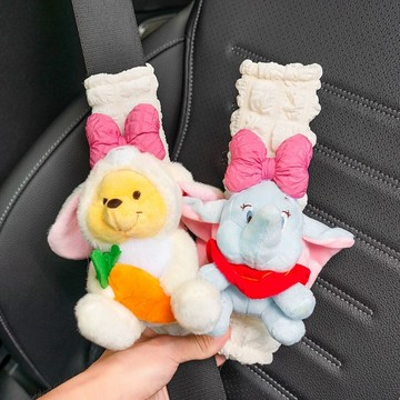 安全帶護套🎀 汽車安全帶護肩套夏季可愛卡通小飛象車載護肩帶安全繩保護套夏天 安全帶套 安全帶護肩 安全帶延長 安全帶保護