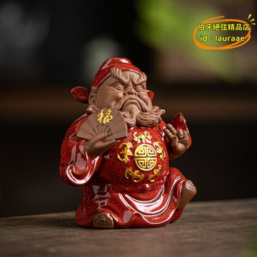 鍾馗擺件天師陶瓷雕像禪意家居玄關辦公室桌面中式裝飾工藝品招財