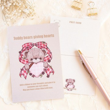 明信片 - 擁抱愛心的泰迪熊