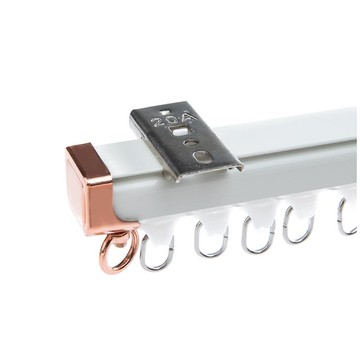 鋁合金窗簾軌道滑輪靜音側頂裝滑道單雙軌配件掛鉤導軌直軌羅馬桿