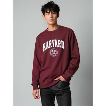 哈佛大學圓領衛衣Harvard University紀念品加絨留學生外套秋冬