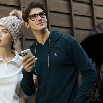 【ATUNAS 歐都納】男款經典保暖連帽衫A2PS2560M深藍/刷毛/柔軟/親膚/彈性佳/樂遊戶外