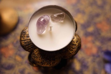 【水晶許願蠟燭 l 帶來幸福1】為生活帶來正向的能量