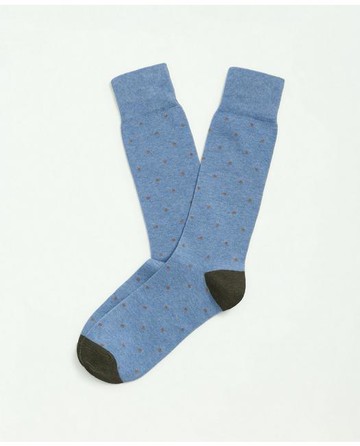 Brooks Brothers Men's Cotton Blend Dot Socks | Light Blue