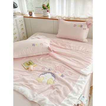 夏季可機洗天絲夏涼被四件套夏天可水洗冰絲夏被公主風薄款空調被