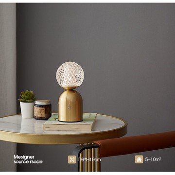 公司貨 免運 快速出貨 檯燈 落地燈 水晶燈 全銅充電臺燈北歐輕奢創意戶外餐廳便攜式臥室床頭氛圍觸摸小夜燈