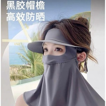 台灣現貨⚡全臉防曬面罩 擋耳防曬面罩 遮陽帽 帶帽檐面罩 護頸面罩 防曬面罩 涼感面罩 冰絲面罩 護眼角面罩 戶外防曬