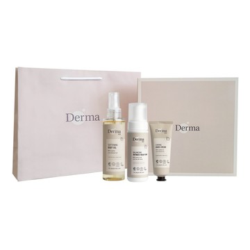 【安琪兒婦嬰百貨】丹麥 Derma Eco 植萃呵護禮盒(護膚油+護手霜+私密清潔慕斯)