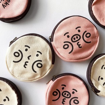 cheeky cheeky 厚面子 厚面豬 可愛 帆布零錢包 小包