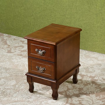 台灣公司貨 免運 新款簡約美式床頭櫃全實木胡桃色臥室小型窄櫃床邊櫃30CM 快速發貨