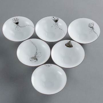 景德鎮手繪品茗杯陶瓷個人單杯手繪脂白亞光白瓷主人杯功夫茶具杯