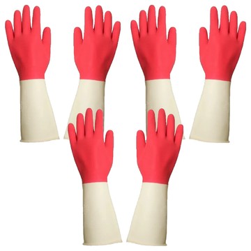 AXIS 艾克思 台灣製家庭用乳膠手套 M(33.5x10cm) 3雙1組  雙色  1組