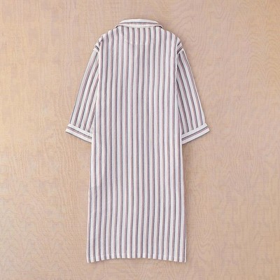 新品　マシュマロガーゼ　トリコストライプスリーパー ユニセックス　ダークブルー UCHINO SALE パジャマ ワンピース マシュマロガーゼ トリコ