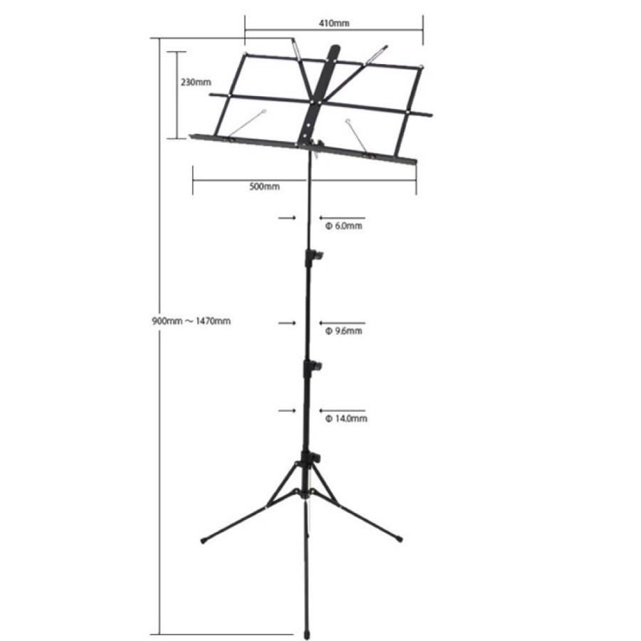キョーリツコーポレーション KC キョーリツ 譜面台 軽量アルミ製 折りたたみ式 コンパクト仕様 BK ブラック MS-1AL