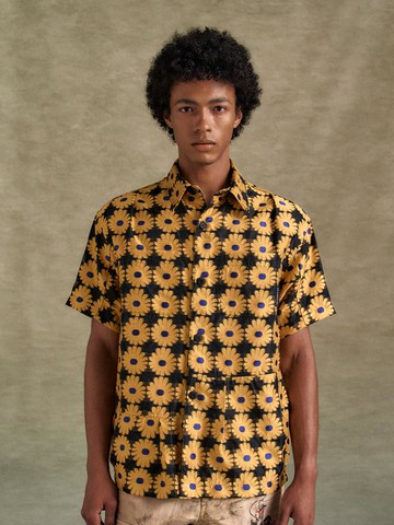 SHEER FLOWER SHIRTS (atb1278m) [YELLOW]