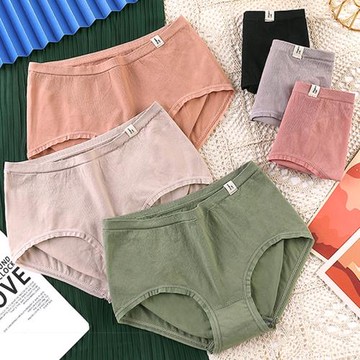 石墨烯抗菌三角褲無縫中腰純棉內檔高彈大碼提臀透氣收腹女士內褲