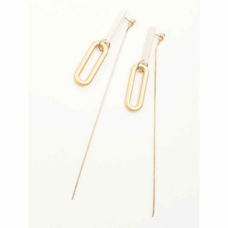 Three Four Time スリーフォータイム レディース マットメタルロングピアス オフホワイト フリー 通販 Lineポイント最大1 0 Get Lineショッピング