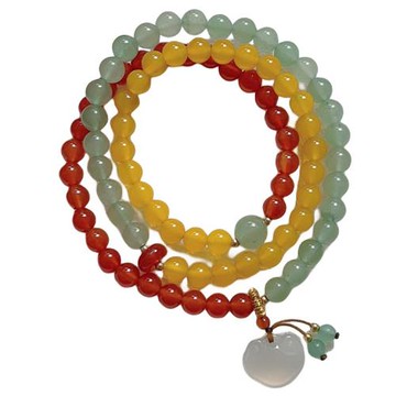 RJ New York 三生相守瑪瑙串珠三層手鍊(綠色)