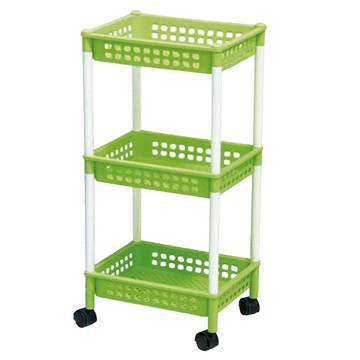 JUSKU 佳斯捷 滑輪多麗物品架 3層  1個  綠色  B4