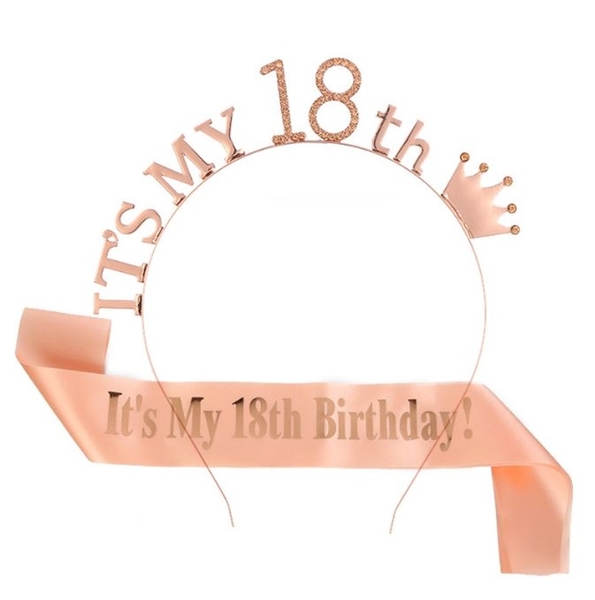 16歲 18歲 30歲 40歲 60歲 70歲背帶組 生日布條 生日 成年 皇冠頭飾