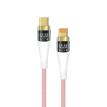 CITY BOSS Lightning to Type C 透明發光傳輸充電線-120cm