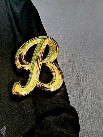 vintage jewelry  金色 B 字母 別針 胸針