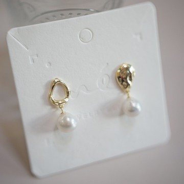 油畫女子 巴洛克圓珠珍珠耳墜