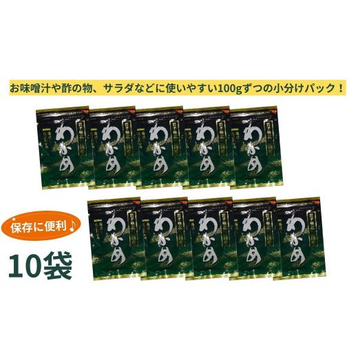 ふるさと納税 岩手県 洋野町 湯通し塩蔵わかめ100g×10袋