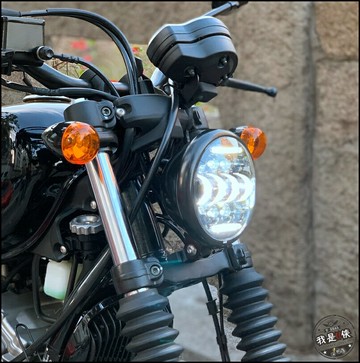 輕騎大韓GV300s直上直插摩托車改裝LED高亮前大燈日行透鏡遠近光