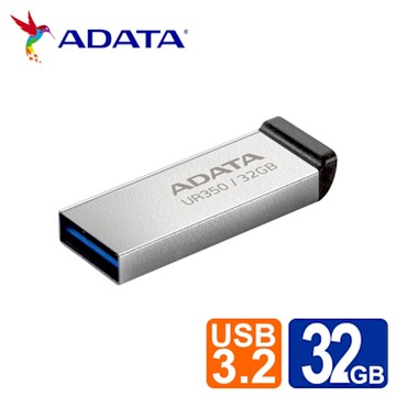 威剛 UR350 32GB USB3.2金屬隨身碟(黑)
