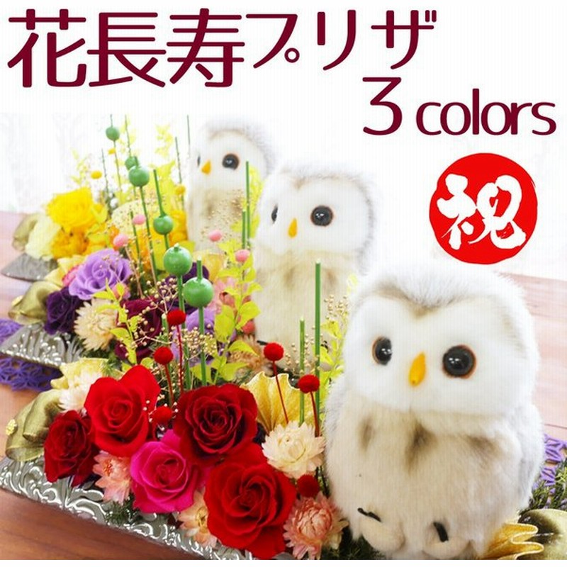 プリザーブドフラワー プレゼント ギフト ブリザード 退職祝い 送別 和風 ふくろう 誕生日 女性 花 おしゃれ ランキング 長寿のお祝い 花長寿 通販 Lineポイント最大get Lineショッピング