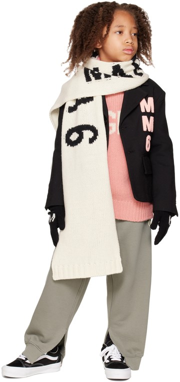 MM6 Maison Margiela 黑色徽标儿童手套